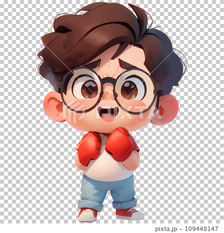 Cartoon boy boxing Cartoon boy boxing 109448147