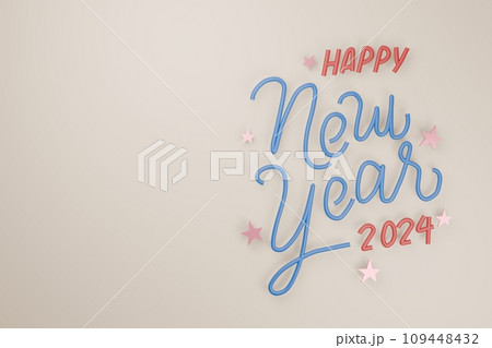 3D Mery Christmas and Happy New Year calligraphy greeting card background. 3D Mery Christmas and Happy New Year calligraphy greeting card background. 109448432