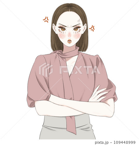 腕を組んで怒る女性 109448999