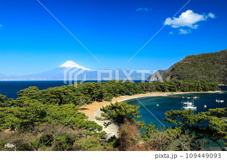 春の西伊豆戸田御浜岬と富士山の絶景 109449093