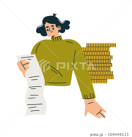 Investment in Stock with Woman Character Trading Gaining Profit Vector Illustration Investment in Stock with Woman Character Trading Gaining Profit Vector Illustration 109449113