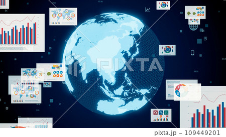地球と統計グラフ 109449201