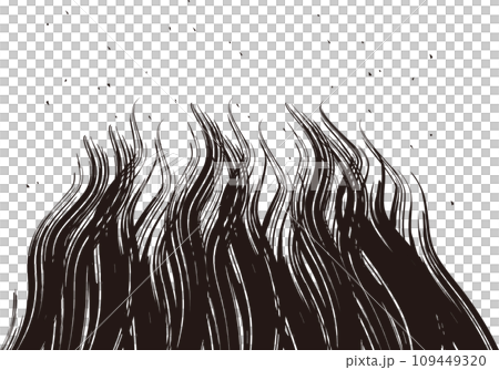 用畫筆繪製的揮舞著日式火焰單色 用畫筆繪製的揮舞著日式火焰單色 109449320