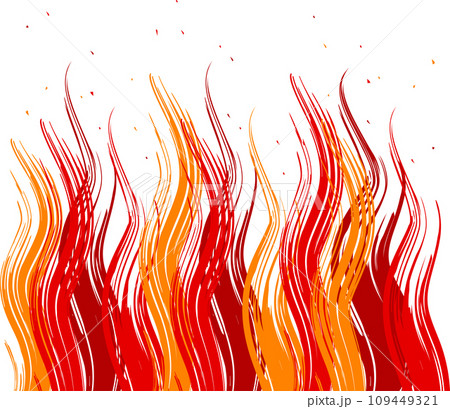 筆で描いた揺れる和風の炎 109449321