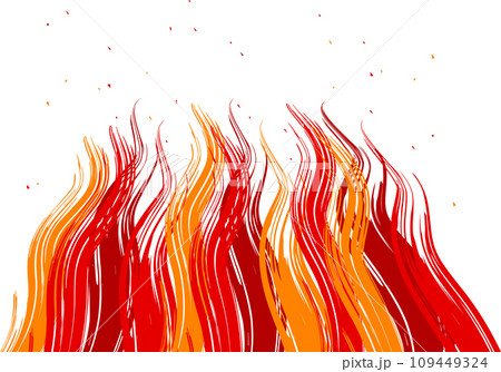 筆で描いた揺れる和風の炎 筆で描いた揺れる和風の炎 109449324