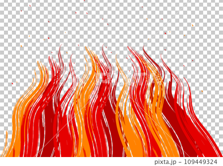 筆で描いた揺れる和風の炎 筆で描いた揺れる和風の炎 109449324