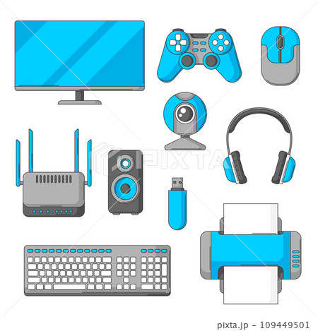 Set of computer equipment. Gaming technology and work devices. 109449501