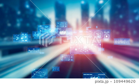 未来都市の交通とデジタルデータ 109449620