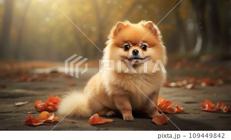 Pomeranian Spitz dog cute lovely pose smiling fluffy Pomerania spitz with rounded face, very happy Pomeranian Spitz dog cute lovely pose smiling fluffy Pomerania spitz with rounded face, very happy 109449842