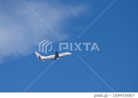 羽田空港を離陸する旅客機・航空機・日本航空ボーイング737 109450067