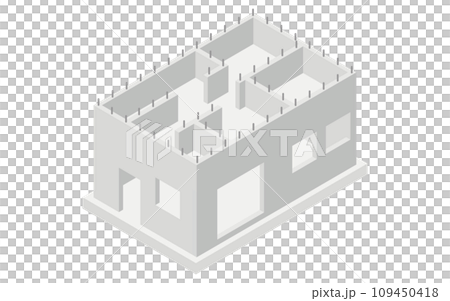 建築結構圖解、鋼筋混凝土 (RC) 等距圖 109450418