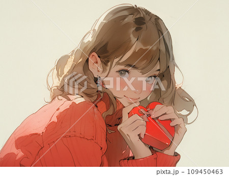 プレゼントを持つ女の子　AI生成画像 109450463