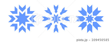 Abstract Blue Flower Icons. Design Elements Set. Vector Art. 109450585