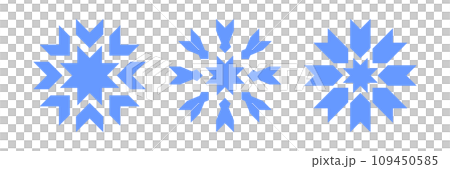 Abstract Blue Flower Icons. Design Elements Set. Vector Art. 109450585
