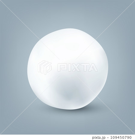 Realistic snowballs collection. Frozen ice ball, white snow. Winter decoration element for Christmas or New Year. Vector illustration 109450790