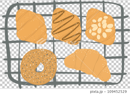 cute bakery bread pastry menu flat design hand drawing illustration 109452529