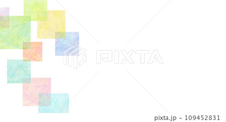 カラフルな四角模様のフレーム　背景素材 109452831
