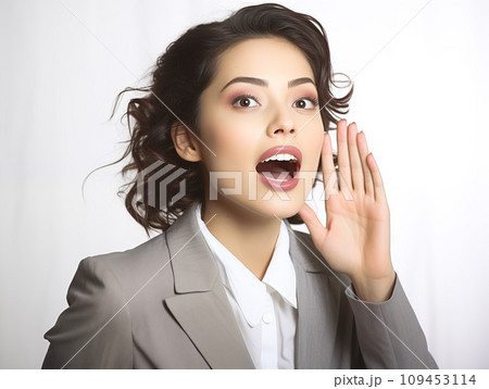 大きな声を出す女性 109453114