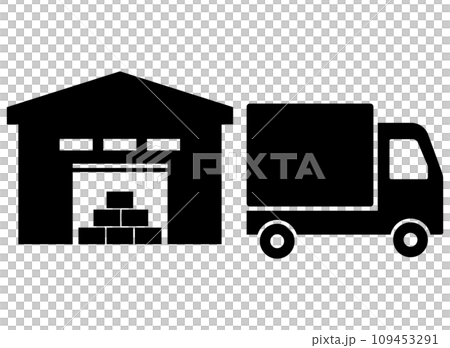 物流倉庫卡車圖標 物流倉庫卡車圖標 109453291