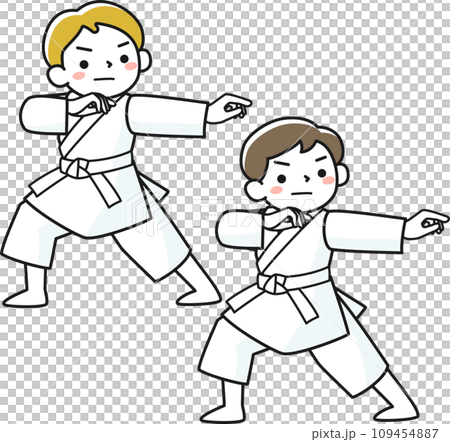 空手の稽古をする子供たち 109454887