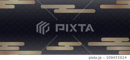 縦横両方向にシームレスな雲の和柄背景 109455024