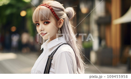 奇抜な格好した若い女性-1 109455958