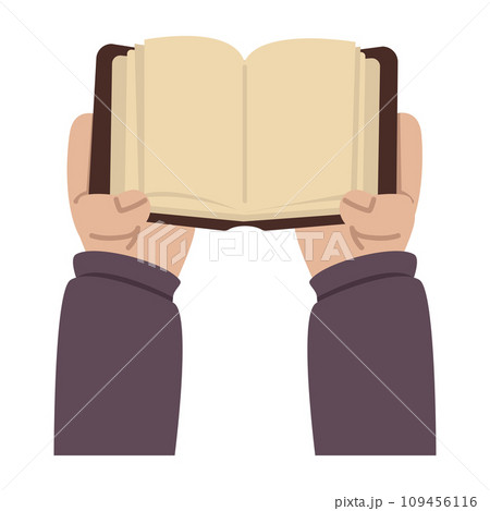 hands holding  open book vector hands holding  open book vector 109456116
