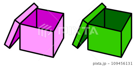 蓋が開いた中身が無い空き箱のイラスト 蓋が開いた中身が無い空き箱のイラスト 109456131