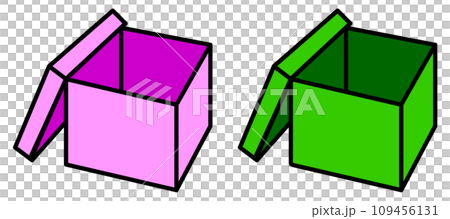 蓋が開いた中身が無い空き箱のイラスト 蓋が開いた中身が無い空き箱のイラスト 109456131