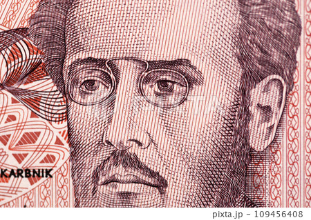 Ludwik Warynski a closeup portrait from old Polish money Ludwik Warynski a closeup portrait from old Polish money 109456408