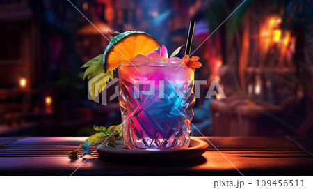 Colorful cocktails in a glass Colorful cocktails in a glass 109456511