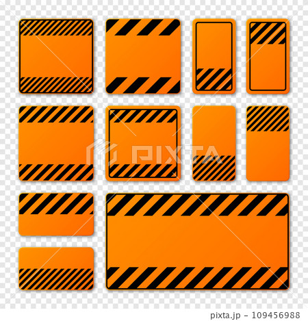 Various blank orange warning signs with...のイラスト素材 [109456988] - PIXTA