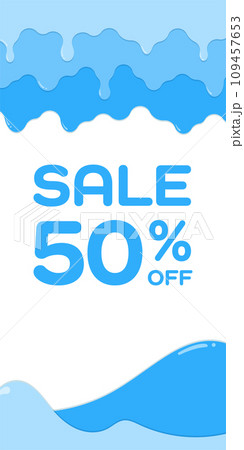 フレーム素材_垂れた液体_水色 フレーム素材_垂れた液体_水色 109457653