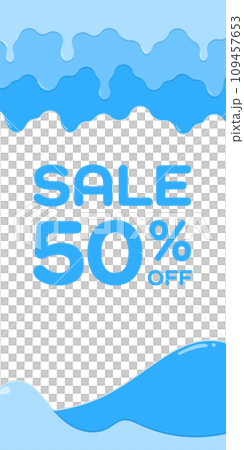 フレーム素材_垂れた液体_水色 フレーム素材_垂れた液体_水色 109457653