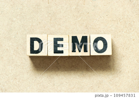 Alphabet letter block in word demo on wood background 109457831