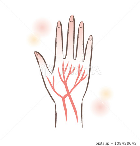 血の巡りがいい ぽかぽかの温かい手・指先のイラスト 血の巡りがいい ぽかぽかの温かい手・指先のイラスト 109458645
