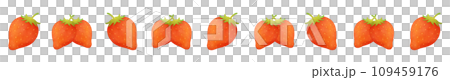 Illustration of strawberries lined up horizontally Illustration of strawberries lined up horizontally 109459176