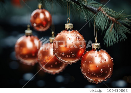 A decorated Christmas tree and gift for christmas time Generative AI 109459868