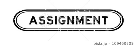Grunge black assignment word rubber seal stamp on white background 109460505