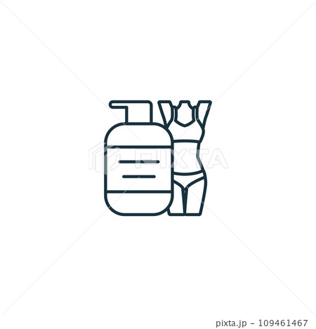 Body lotion icon. Monochrome simple sign from beauty and personal care collection. Body lotion iron icon for logo, templates, web design and infographics. 109461467