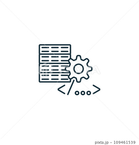 Backend development icon. Monochrome simple sign from app development collection. Backend development icon for logo, templates, web design and infographics. Backend development icon. Monochrome simple sign from app development collection. Backend development icon for logo, templates, web design and infographics. 109461539