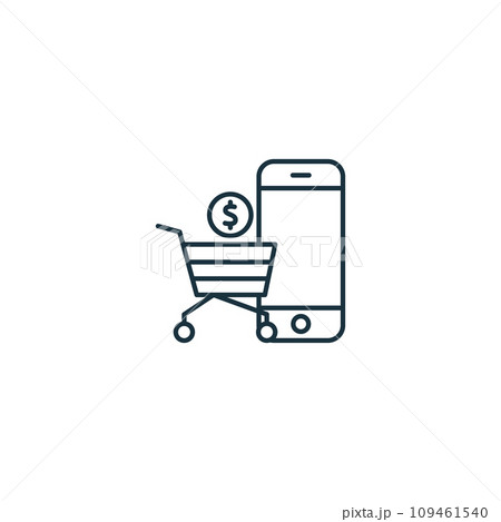 In-app purchases icon. Monochrome simple sign from app development collection. In-app purchases icon for logo, templates, web design and infographics. 109461540