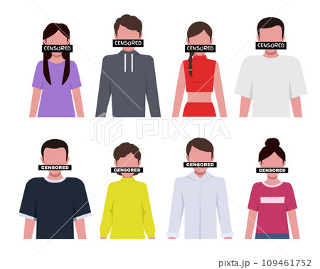 Censored sign covering mouth. People with censorship sign covering their mouths Censored sign covering mouth. People with censorship sign covering their mouths 109461752