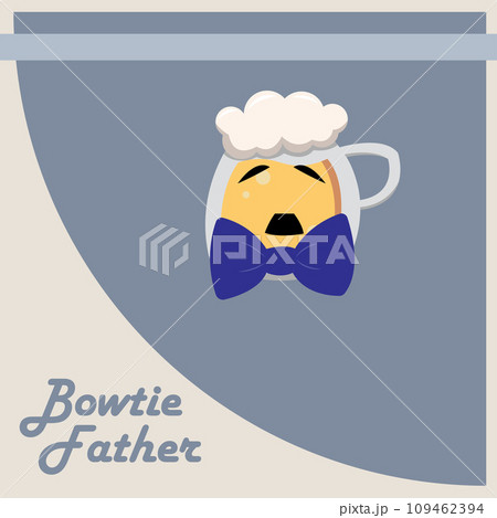 Hipster beer character with mustache Father day template Vector 109462394