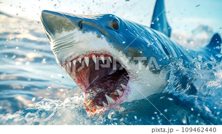 AI-generated content. shark with open jaws...のイラスト素材 [109462440] - PIXTA