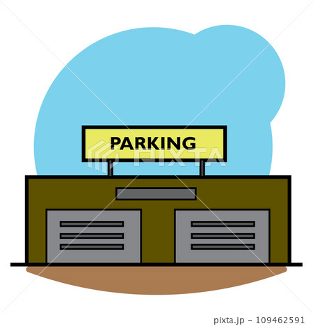 Isolated parking building icon flat design Vector 109462591
