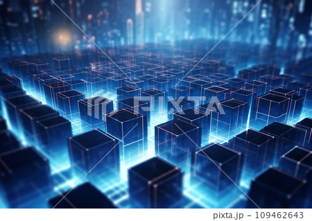 青い電子空間の背景素材 109462643