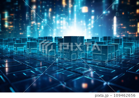 青い電子空間の背景素材 109462656