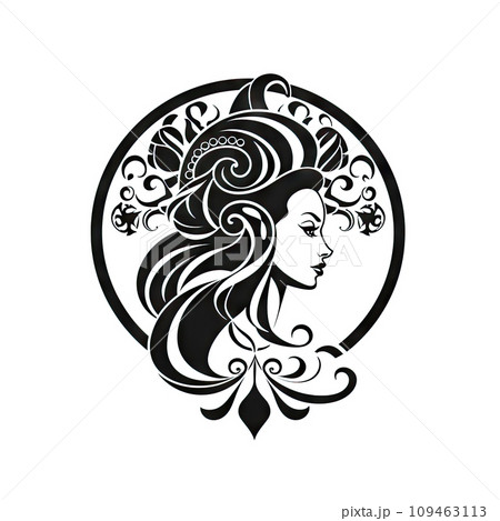 Virgo Icon, Woman Zodiac Symbol, Ornate Virgo Silhouette, Horoscope Pictogram Virgo Icon, Woman Zodiac Symbol, Ornate Virgo Silhouette, Horoscope Pictogram 109463113