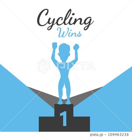 Silhouette of a cyclist on a podium Cycling concept Vector 109463238